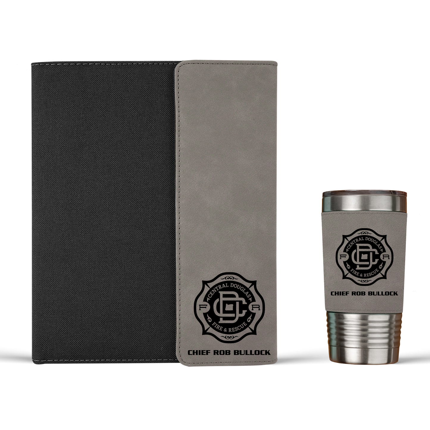 Central Douglas Fire & Rescue Engraved Portfolio & Tumbler Set