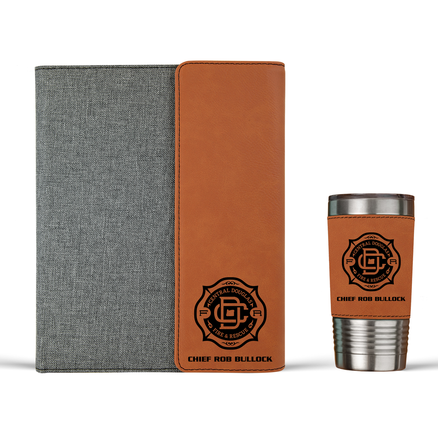 Central Douglas Fire & Rescue Engraved Portfolio & Tumbler Set