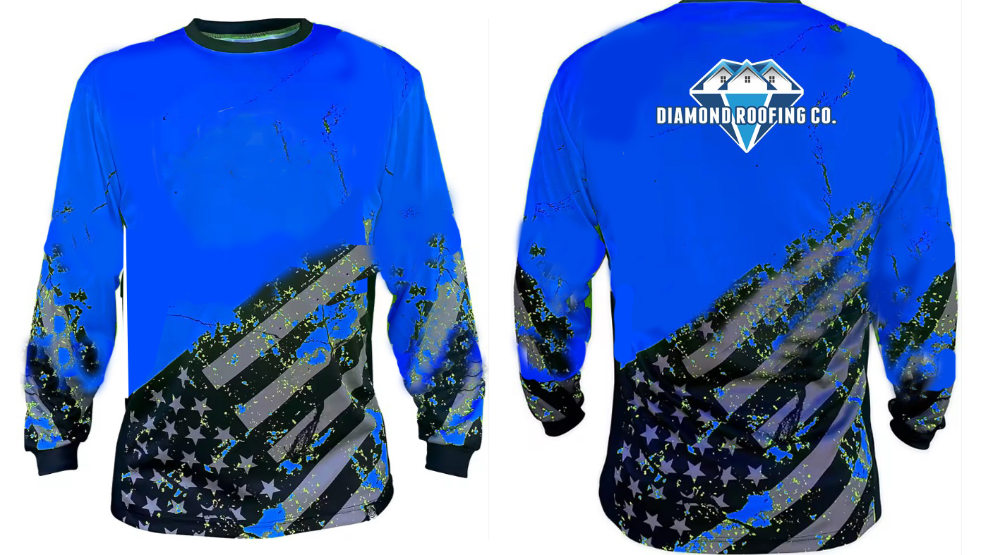 Diamond Roofing Sublimated Long Sleeve Shirt - Custom Printed