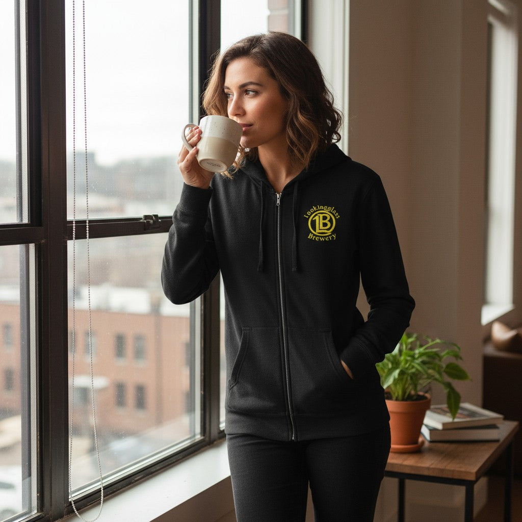 Lookingglass Brewery Zipup Hoodie- Black DT6102
