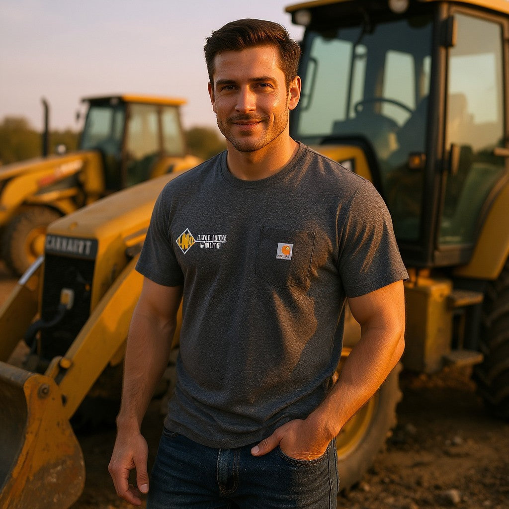 Nabors Construction Printed Carhartt Tshirt - Carbon Heather CTK87