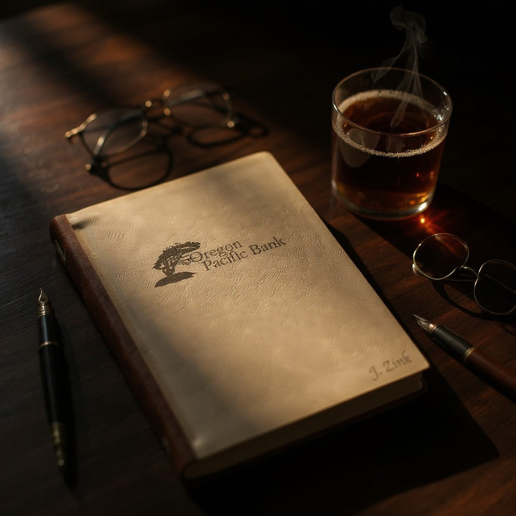 Oregon Pacific Bank Leatherette Journal - GFT652 Dark Brown