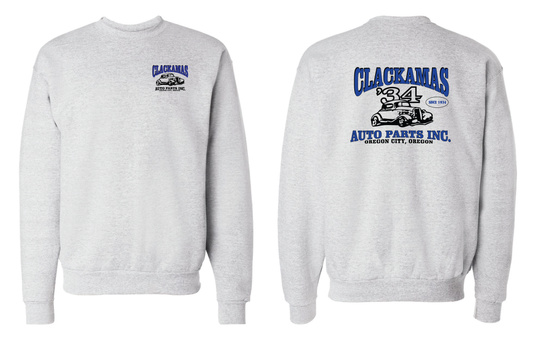 Clackamas Auto Parts Crewneck Sweatshirt - P160 Ash Gray