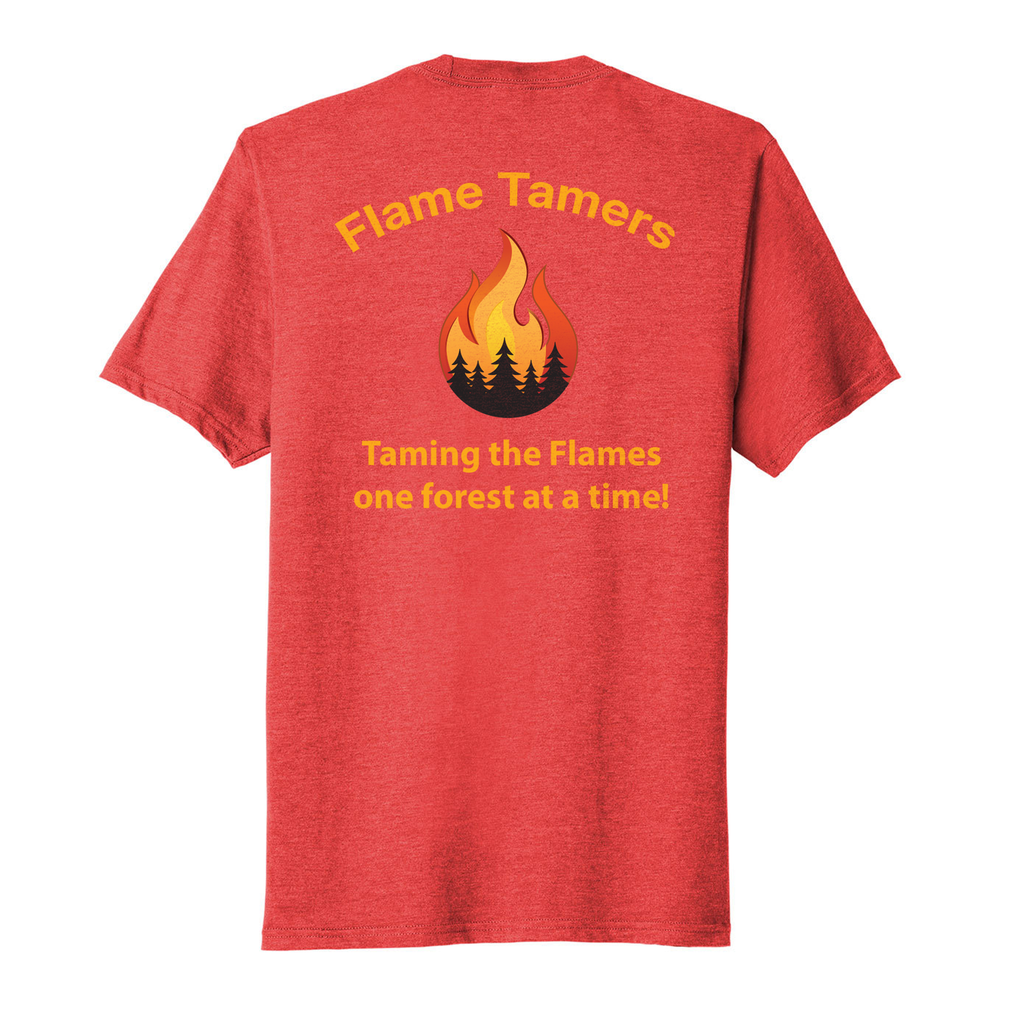 Flame Tamers Tri-Blend Tee Tshirt - Bright Red Heather PC330