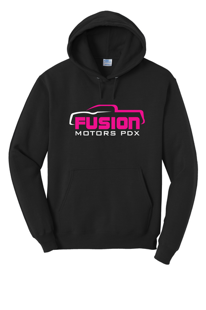 Fusion Motors Logo Hoodie Neon Pink - Port PC78H Black