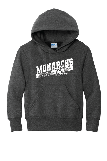 Umpqua Valley Christian School Diagonal Printed  Youth Hoodie - Dark Heather Grey PC90YH