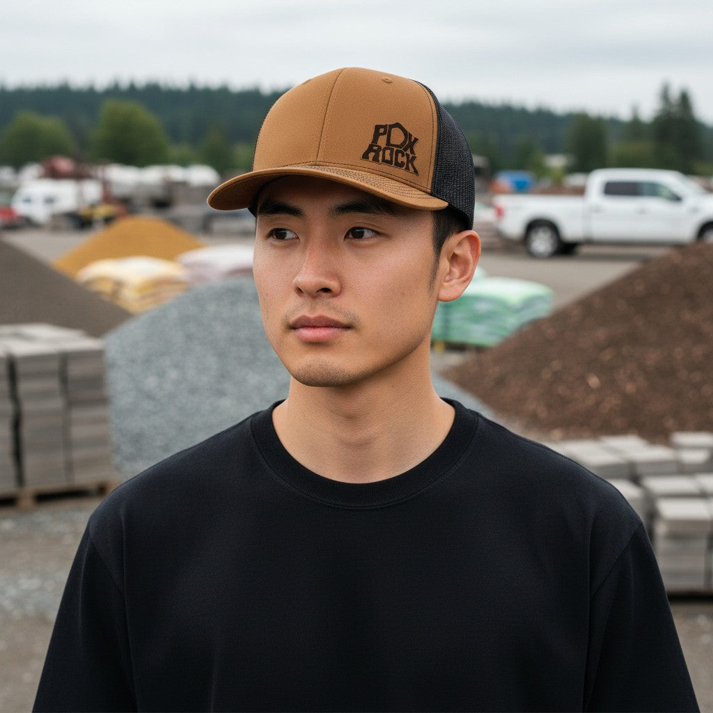 Portland Rock Engraved Leather Patch Hat - Richardson 112