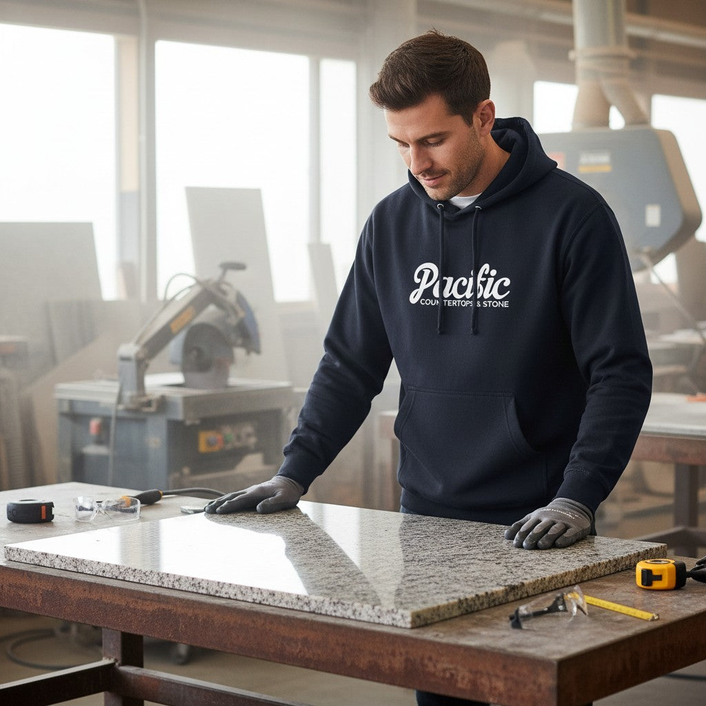 Pacific Countertop Screen Printed Hoodie | Classic Navy SS4500 Midweight Fleece