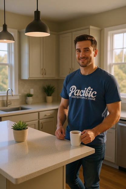 Pacific Countertops TShirt - True Navy Comfort Colors 1717