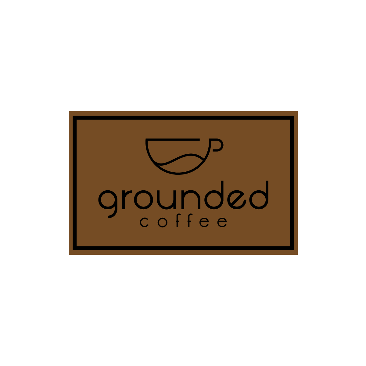 Grounded Coffee Leatherette Patch - 2.5" x 1.5"