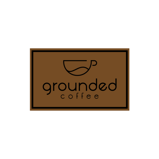 Grounded Coffee Leatherette Patch - 2.5" x 1.5"