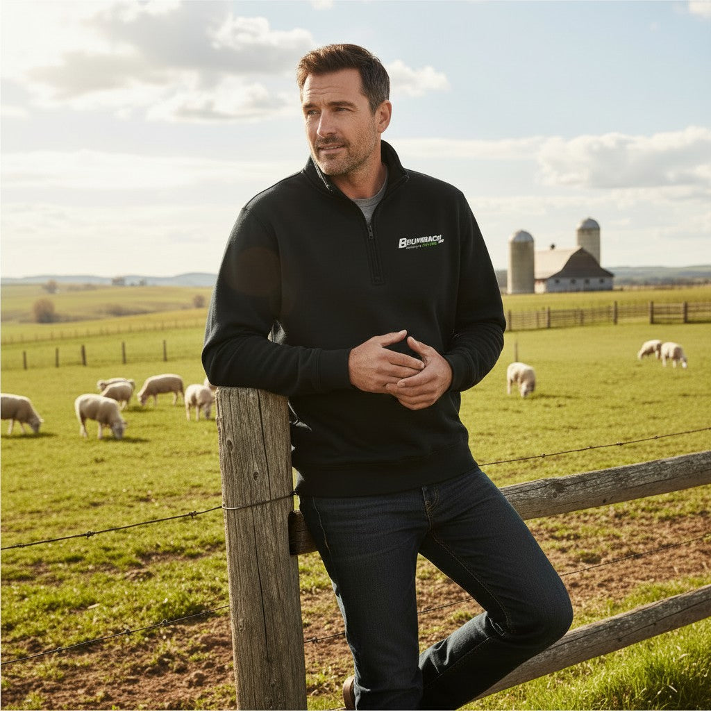 Brumbach Club Lambs Printed 1/4 Zip - Black PC78Q