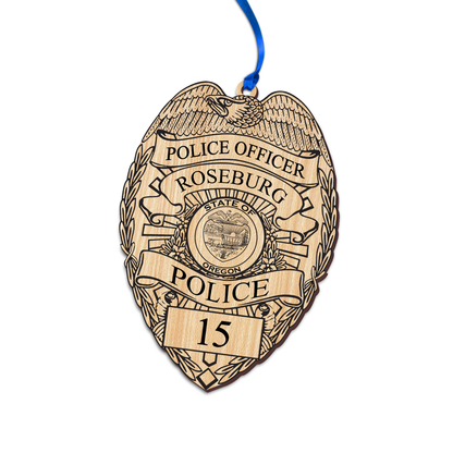 Roseburg PD Personalized Cherry Wood Ornament