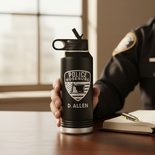 Roseburg Police 32oz Engraved Water Bottle (Personalized