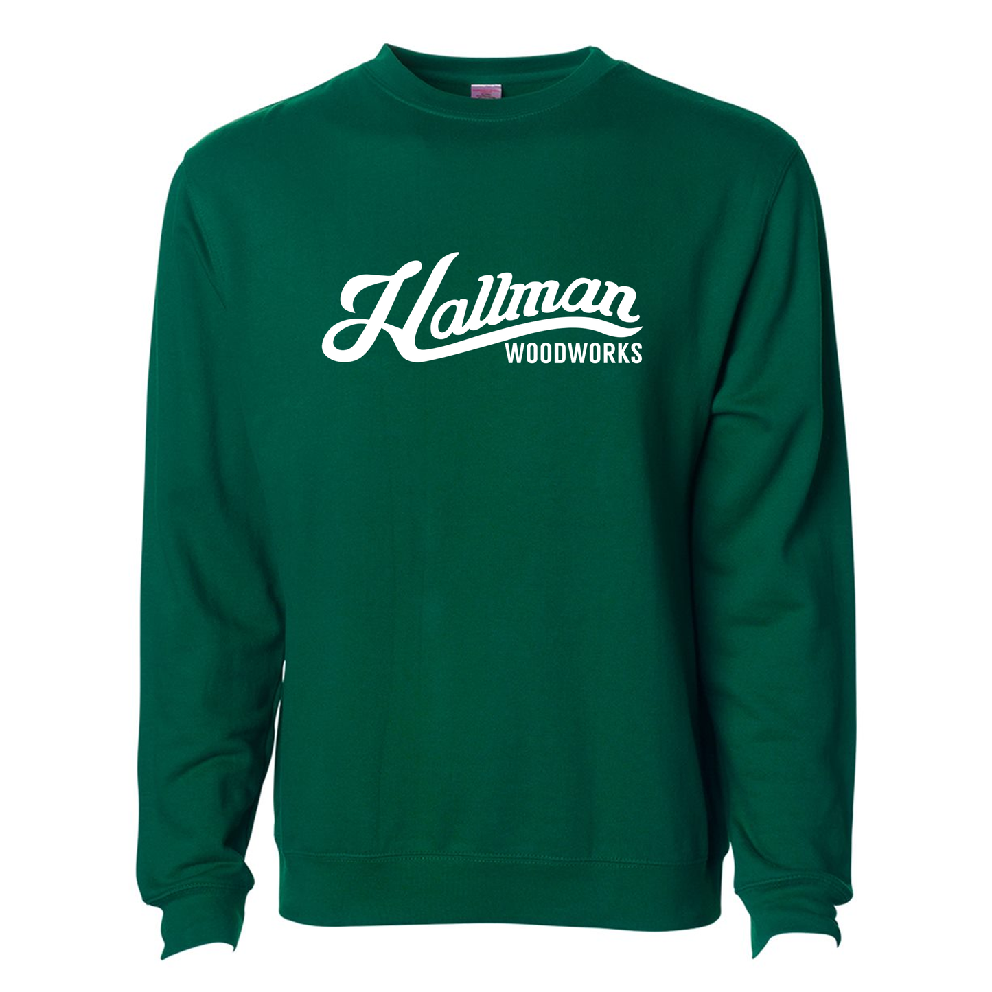 Hallman Woodworks Crew Neck Sweatshirt - Independent 3000 Forest Green