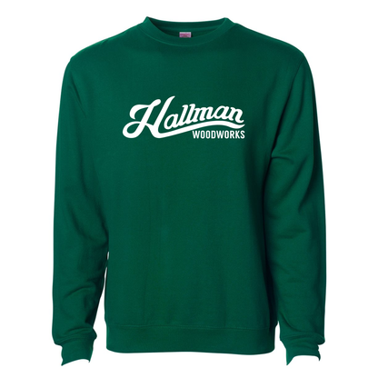 Hallman Woodworks Crew Neck Sweatshirt - Independent 3000 Forest Green