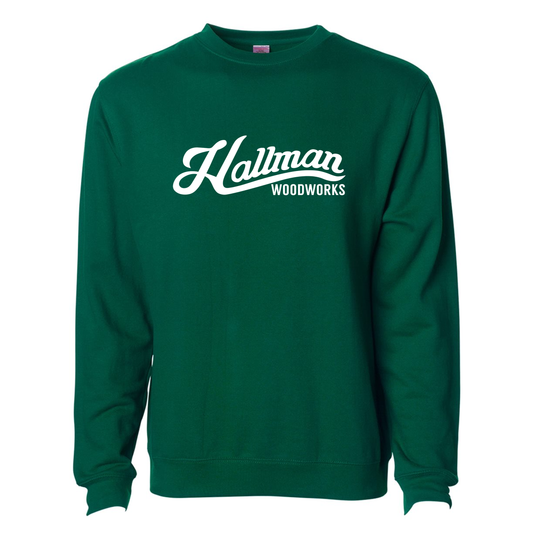 Hallman Woodworks Crew Neck Sweatshirt - Independent 3000 Forest Green