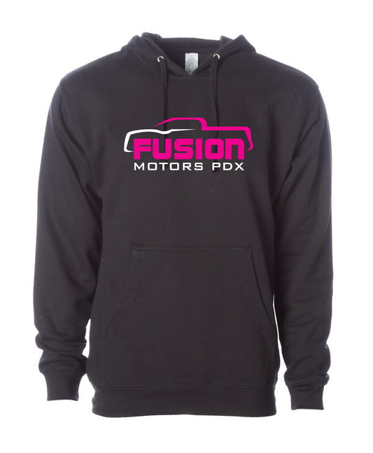 Fusion Motors Logo'd Pink Hoodie - Independent Hoodie 4500 Black