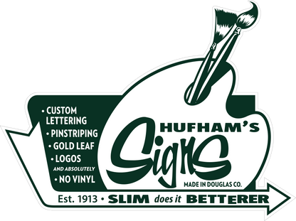 Hufham's Signs Die Cut Decals 3.5in x 2.75in