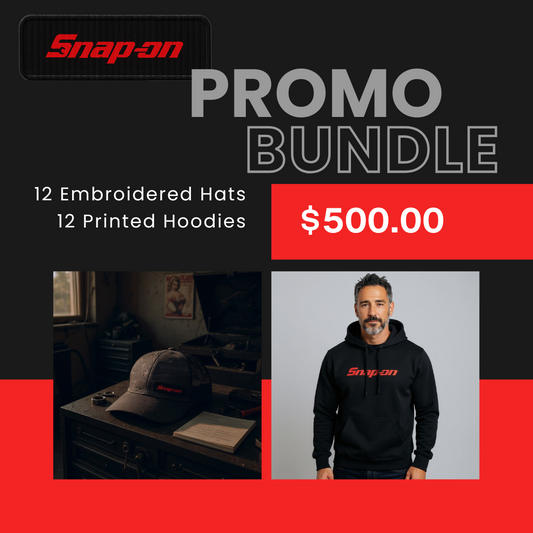 Red Snap-On Hoodie and Hat Bundle - DT6100 Black and Outdoor Cap USA-751M