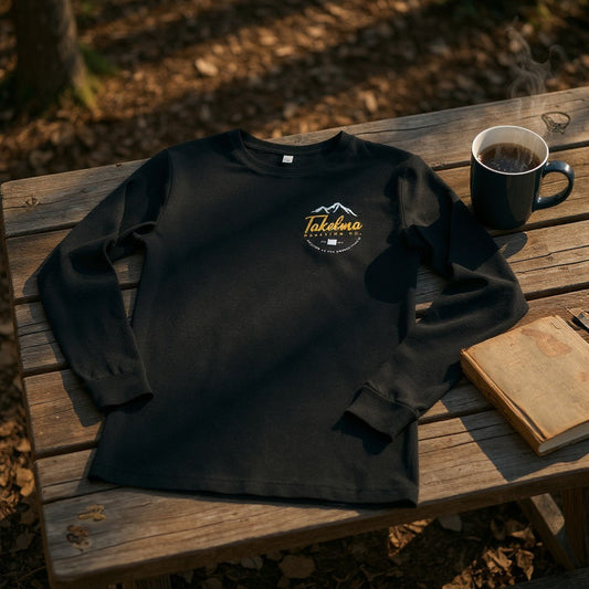 Takelma Mountain Printed Long Sleeve Shirt - LC and Back 3501CVC Black