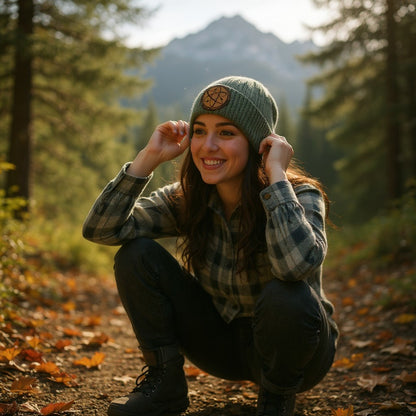 The Atom Engraved and Embroidered Patch Watch Beanie - c908 Watch Beanie