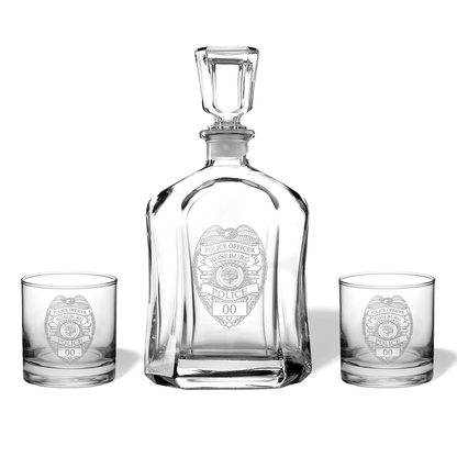 Roseburg PD Personalized Badge Pint or Whiskey Glass