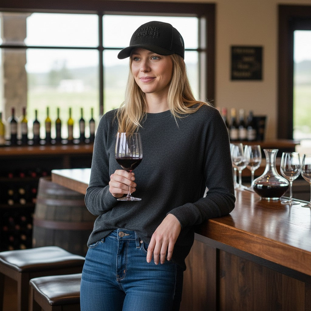 Wine Crush Podcast Trucker Hats - Puff Embroidery