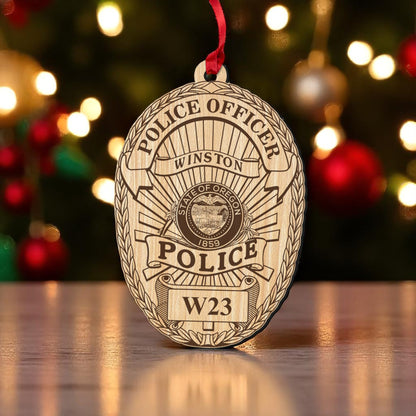 Winston PD Personalized Wood Ornament