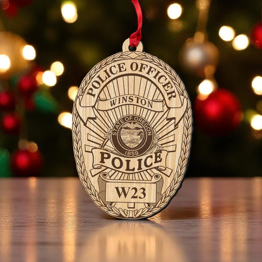 Winston PD Personalized Wood Ornament