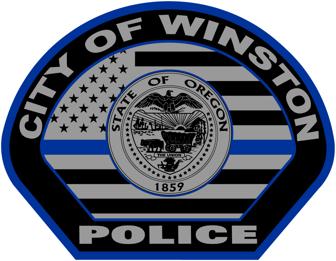 Winston Police Patch Die Cut Decals 3.75x3