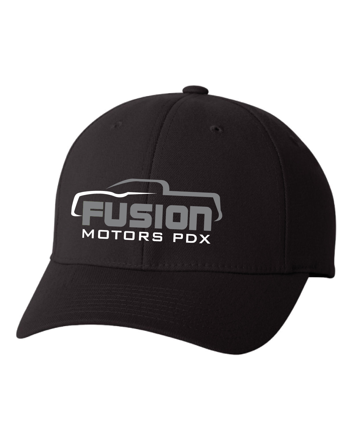 Fusion Motors Gray Embroidered Flexfit Hat - Black Pro-Formance® Cap - 6580